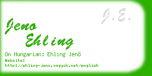 jeno ehling business card