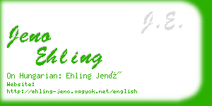 jeno ehling business card